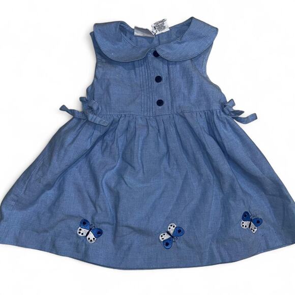 Other Other - Vintage blue cotton dress Butterfly 3T Sleeveless Lightweight